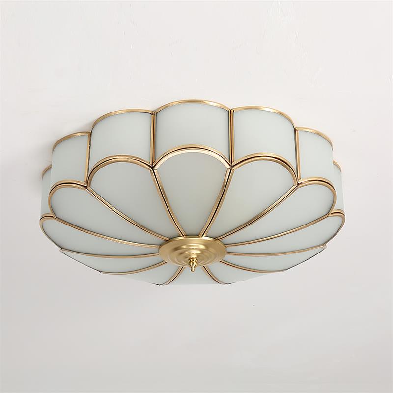 Viraean Messing & Glas Bloem Plafondlamp