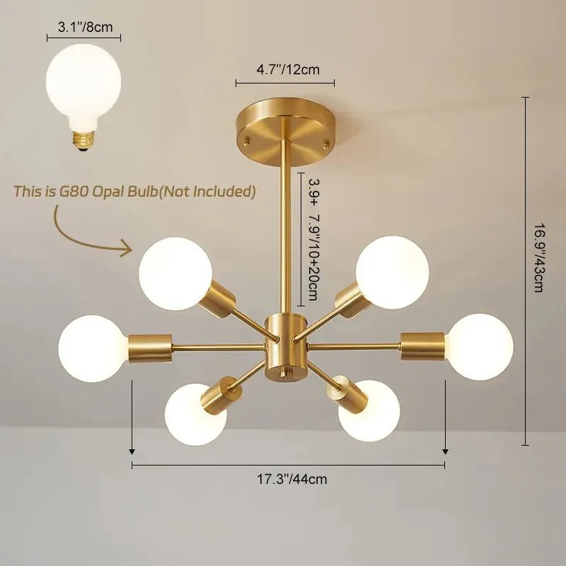 Blikuvo Messing Sputnik Lamp